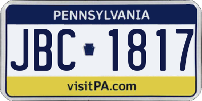 PA license plate JBC1817