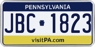 PA license plate JBC1823