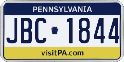 PA license plate JBC1844