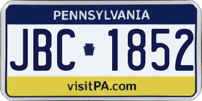 PA license plate JBC1852