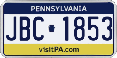 PA license plate JBC1853