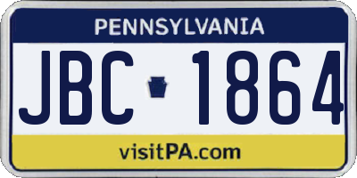PA license plate JBC1864
