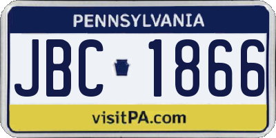 PA license plate JBC1866