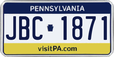PA license plate JBC1871