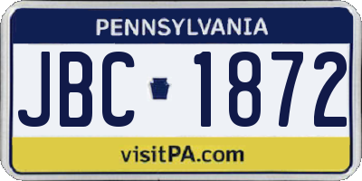 PA license plate JBC1872