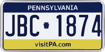 PA license plate JBC1874