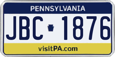 PA license plate JBC1876