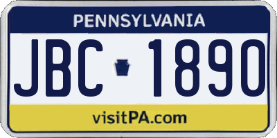 PA license plate JBC1890