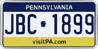 PA license plate JBC1899