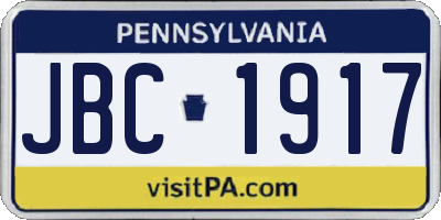 PA license plate JBC1917