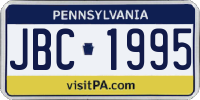 PA license plate JBC1995