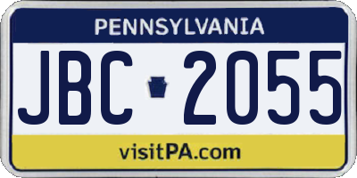 PA license plate JBC2055