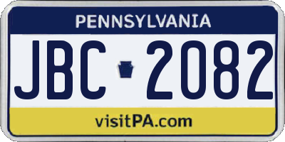 PA license plate JBC2082