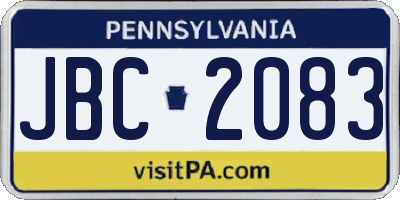 PA license plate JBC2083