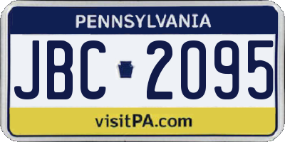 PA license plate JBC2095