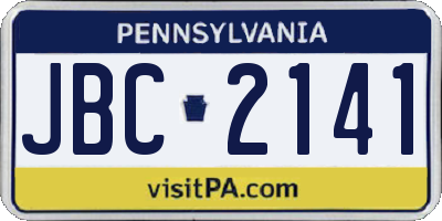PA license plate JBC2141
