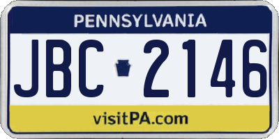 PA license plate JBC2146
