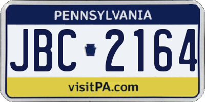 PA license plate JBC2164