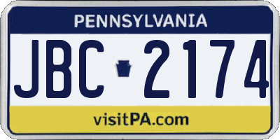 PA license plate JBC2174