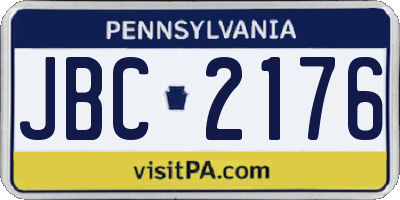 PA license plate JBC2176