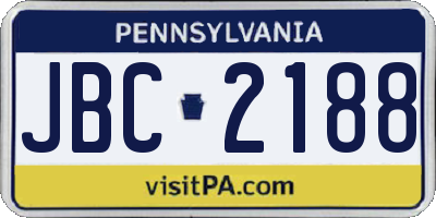 PA license plate JBC2188