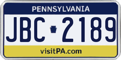 PA license plate JBC2189