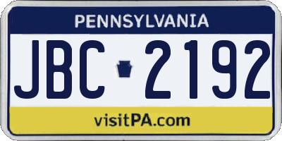 PA license plate JBC2192