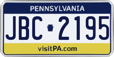 PA license plate JBC2195