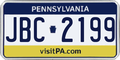 PA license plate JBC2199