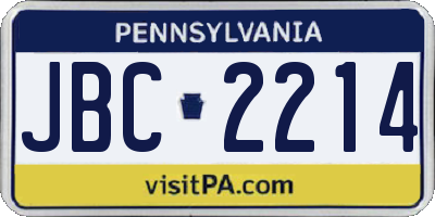 PA license plate JBC2214