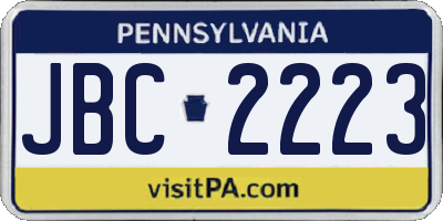 PA license plate JBC2223