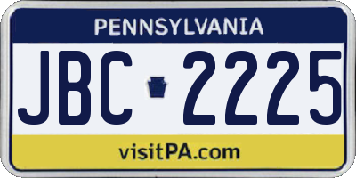 PA license plate JBC2225
