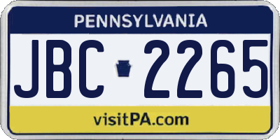 PA license plate JBC2265