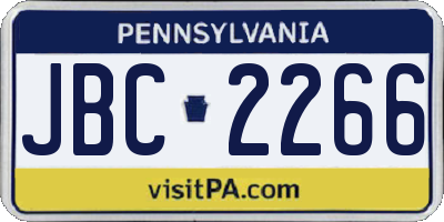 PA license plate JBC2266