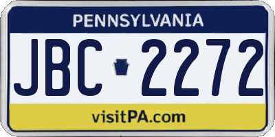 PA license plate JBC2272