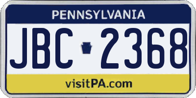 PA license plate JBC2368