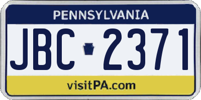 PA license plate JBC2371