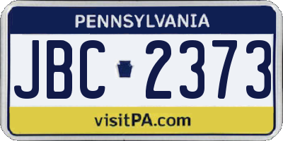 PA license plate JBC2373