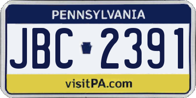 PA license plate JBC2391