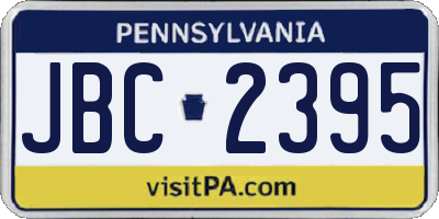 PA license plate JBC2395