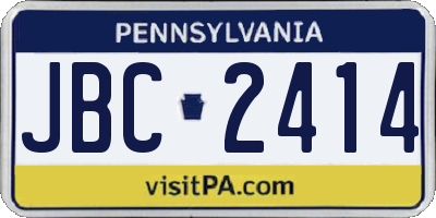 PA license plate JBC2414