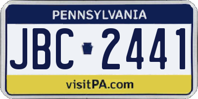 PA license plate JBC2441