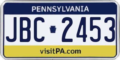 PA license plate JBC2453