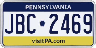 PA license plate JBC2469