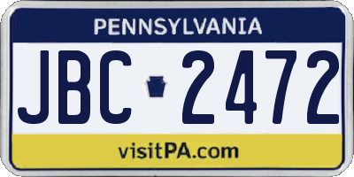 PA license plate JBC2472
