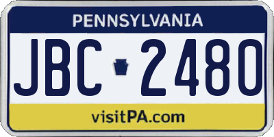 PA license plate JBC2480