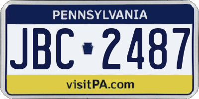 PA license plate JBC2487