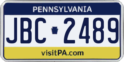 PA license plate JBC2489