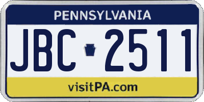 PA license plate JBC2511