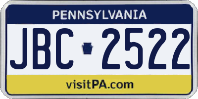 PA license plate JBC2522